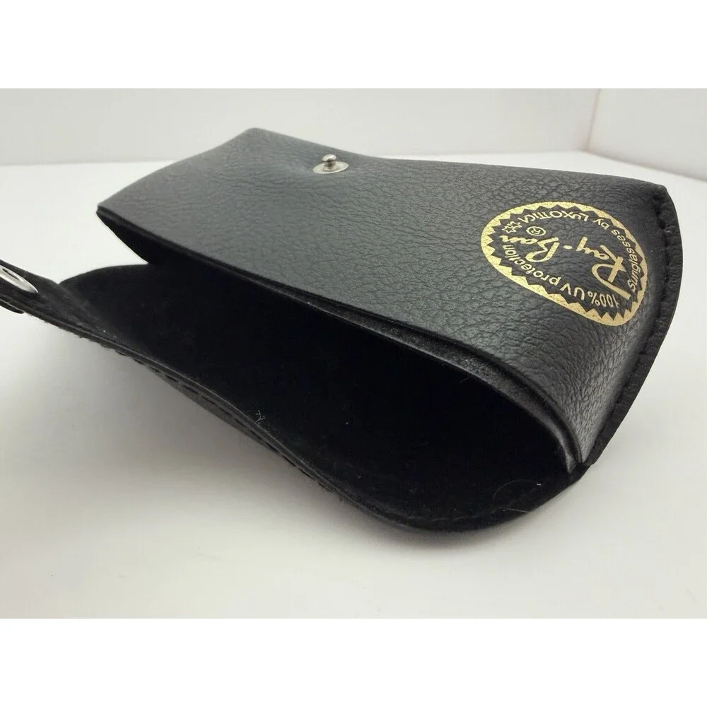 Ray Ban Black Leather Like Medium Case With Gold Stamp, Authenticity
